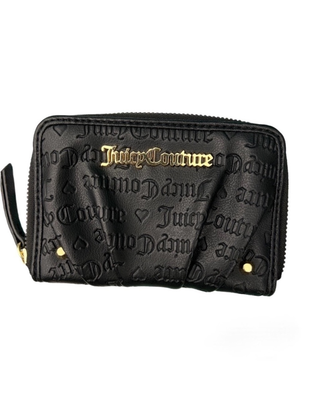 NWOT Juicy Couture Embossed Logo Vegan Leather Zip Wallet